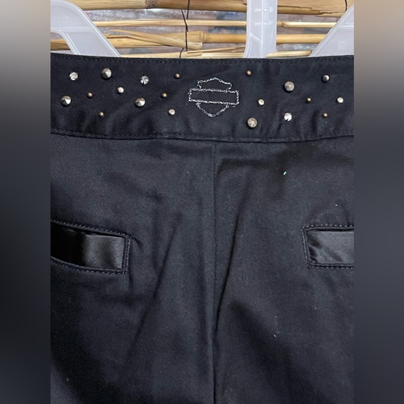 Harley Davidson Motor Clothes Black Bedazzled Pants - Picture 10 of 12